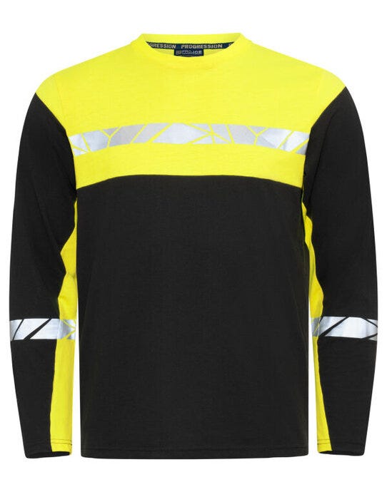 ProJob Workwear PJ647002 ProJob Progression 7002 LS T-Shirt - Black/Yellow