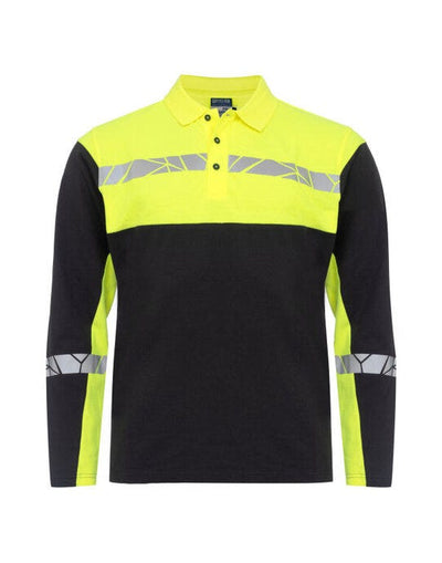 ProJob Workwear PJ647004 ProJob Progression 7004 LS Pique Polo - Black/Yellow