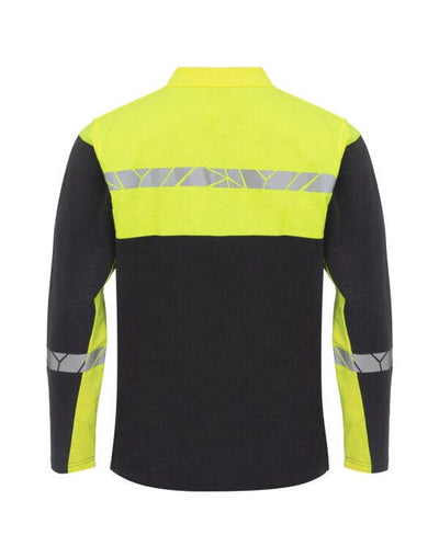 ProJob Workwear PJ647004 ProJob Progression 7004 LS Pique Polo - Black/Yellow