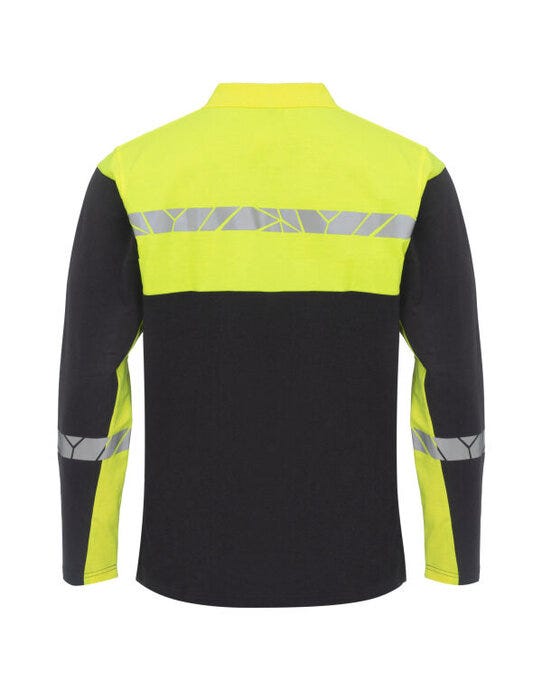 ProJob Workwear PJ647004 ProJob Progression 7004 LS Pique Polo - Black/Yellow