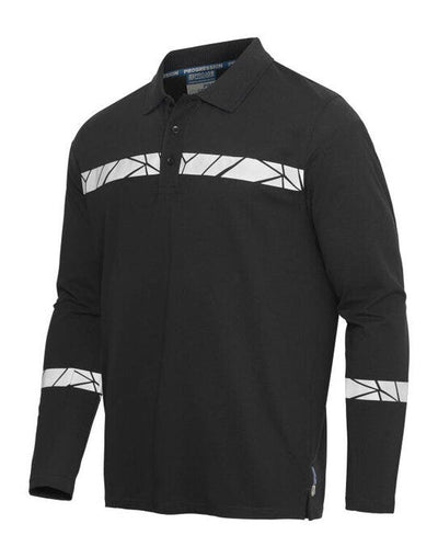 ProJob Workwear PJ647004 ProJob Progression 7004 LS Pique Polo - Black/Black
