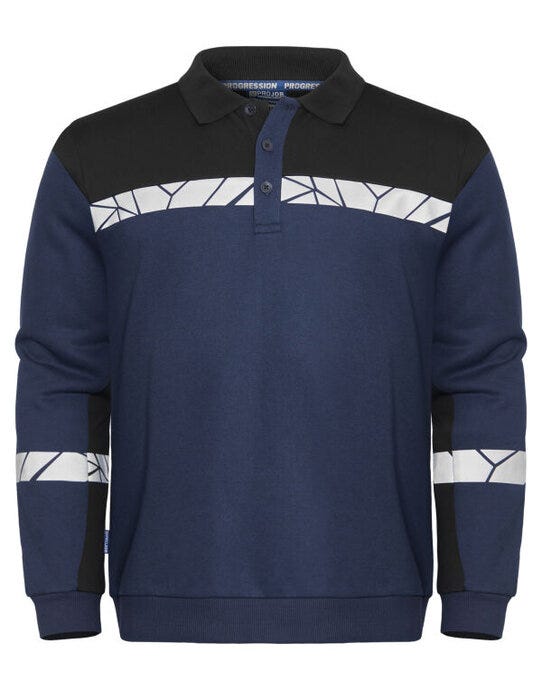 ProJob Workwear PJ647100 ProJob Progression 7100 LS Polo Sweat - Navy/Black