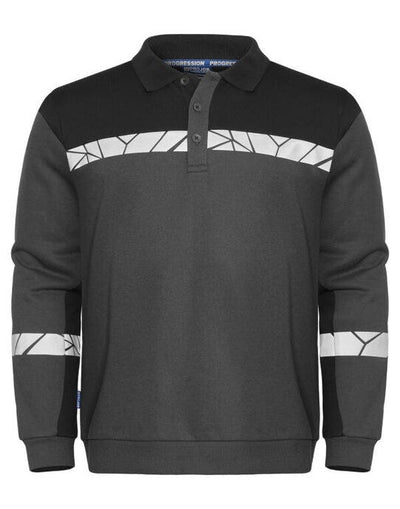 ProJob Workwear PJ647100 ProJob Progression 7100 LS Polo Sweat - Grey/Black