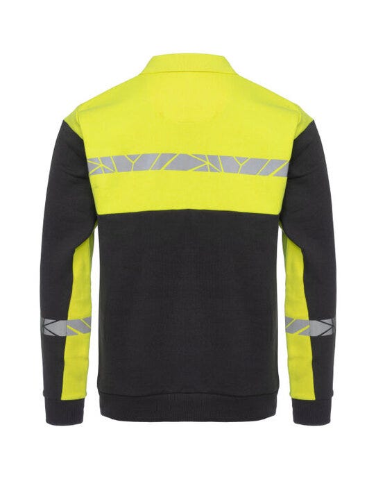 ProJob Workwear PJ647100 ProJob Progression 7100 LS Polo Sweat - Black/Yellow