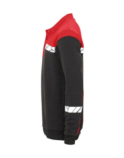 ProJob Workwear PJ647100 ProJob Progression 7100 LS Polo Sweat - Black/Red