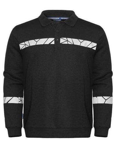 ProJob Workwear PJ647100 ProJob Progression 7100 LS Polo Sweat - Black/Black