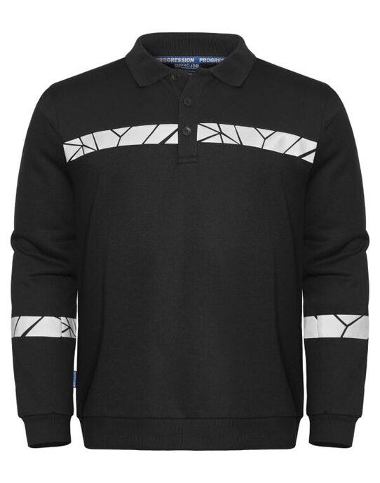 ProJob Workwear PJ647100 ProJob Progression 7100 LS Polo Sweat - Black/Black