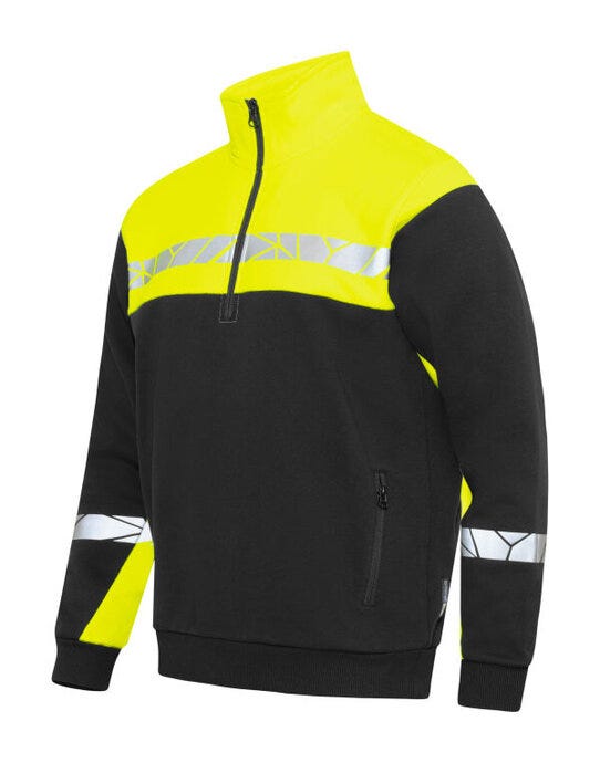 ProJob Workwear PJ647102 ProJob Progression 7102 Half Zip Sweat - Black/Yellow