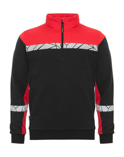 ProJob Workwear PJ647102 ProJob Progression 7102 Half Zip Sweat - Black/Red