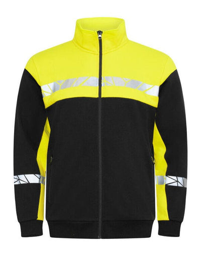 ProJob Workwear PJ647103 ProJob Progression 7103 Full Zip Sweat - Black/Yellow