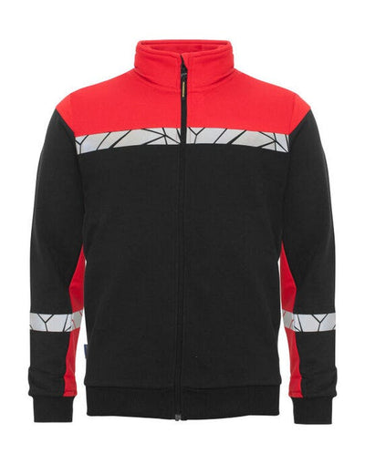 ProJob Workwear PJ647103 ProJob Progression 7103 Full Zip Sweat - Black/Red