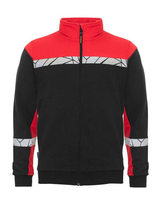 ProJob Workwear PJ647103 ProJob Progression 7103 Full Zip Sweat - Black/Red