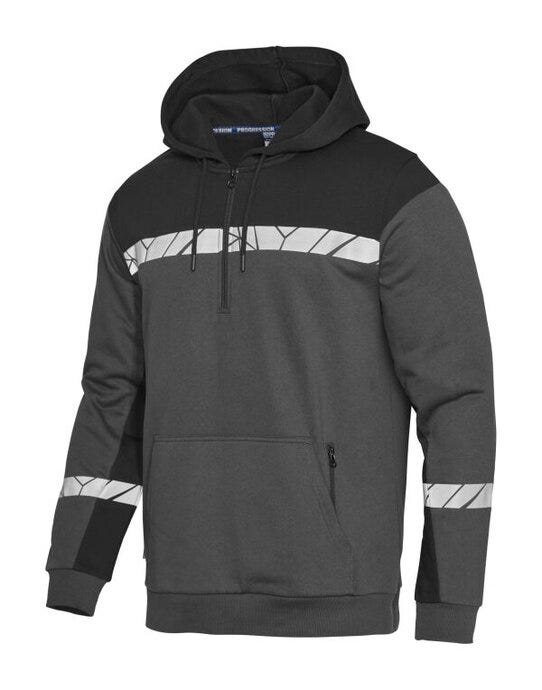 ProJob Workwear PJ647104 ProJob Progression 7104 Half Zip Hoodie - Grey/Black