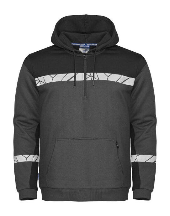 ProJob Workwear PJ647104 ProJob Progression 7104 Half Zip Hoodie - Grey/Black