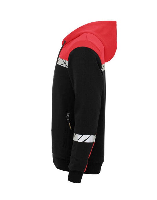 ProJob Workwear PJ647104 ProJob Progression 7104 Half Zip Hoodie - Black/Red