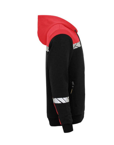 ProJob Workwear PJ647104 ProJob Progression 7104 Half Zip Hoodie - Black/Red