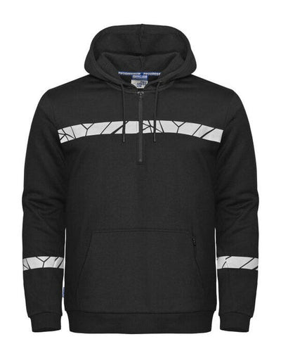 ProJob Workwear PJ647104 ProJob Progression 7104 Half Zip Hoodie - Black/Black