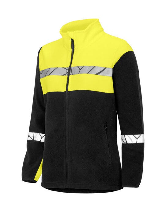 ProJob Workwear PJ647301 ProJob Progression 7301 Ladies FZ Fleece - Black/Yellow