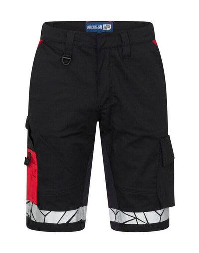 ProJob Workwear PJ647510 ProJob 7510 Work Shorts - Black/Red