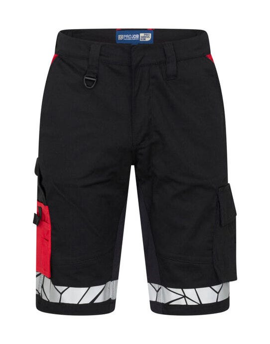ProJob Workwear PJ647510 ProJob 7510 Work Shorts - Black/Red