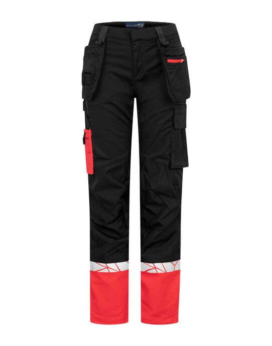 ProJob Workwear PJ647513 ProJob Progression 7513 Ladies Workpant - Black/Red