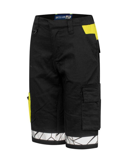 ProJob Workwear PJ647514 ProJob Progression 7514 Ladies Shorts - Black/Yellow