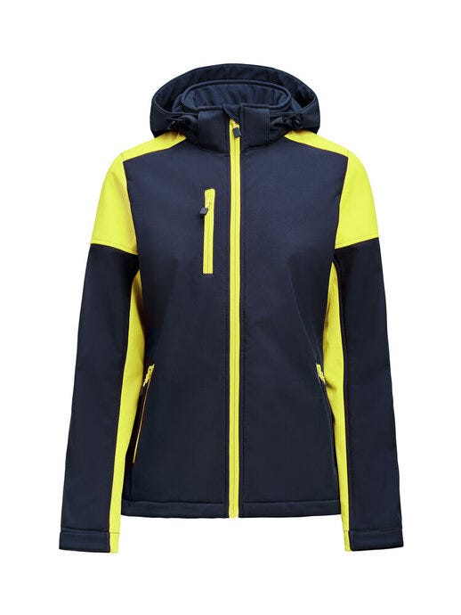 Printer Prime PP2261066 Ladies Softshell - Navy/Neon Yellow