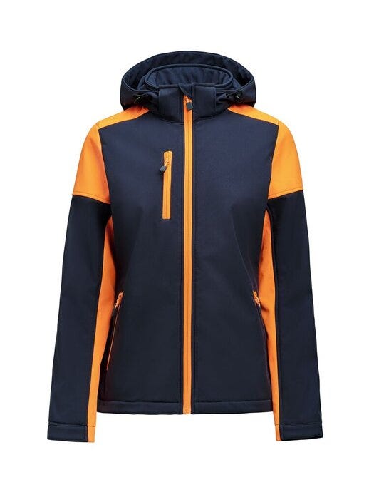 Printer Prime PP2261066 Ladies Softshell - Navy/Neon Orange