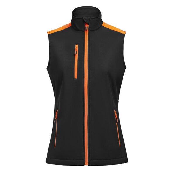Printer Prime PP2261084 Ladies Softshell Vest - Black/Orange