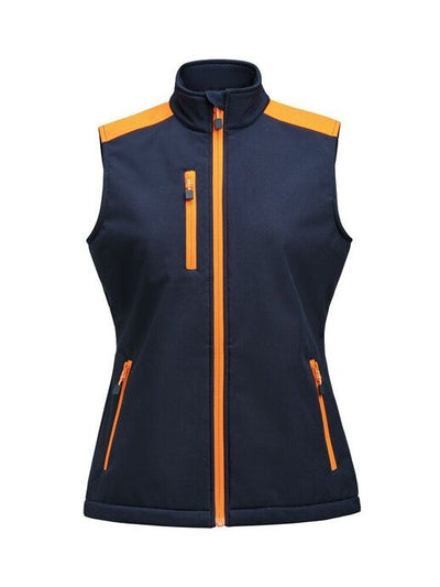 Printer Prime PP2261084 Ladies Softshell Vest - Navy/Neon Orange