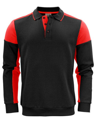 Printer Prime PP2262060 Long Sleeve Polosweater - Black/Red
