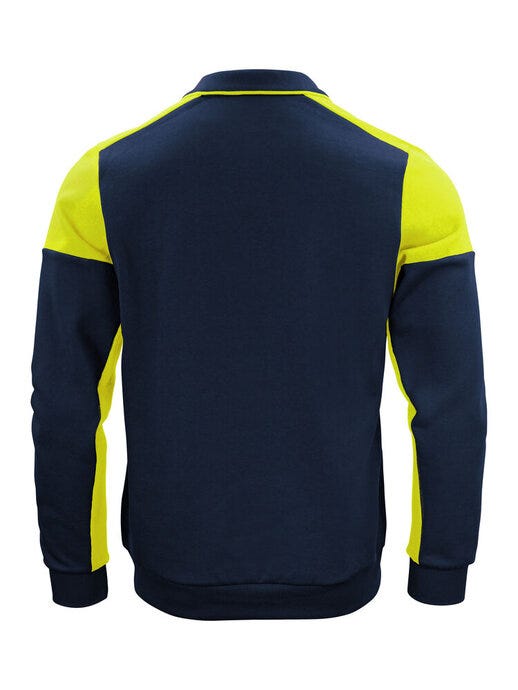 Printer Prime PP2262060 Long Sleeve Polosweater - Navy/Neon Yellow