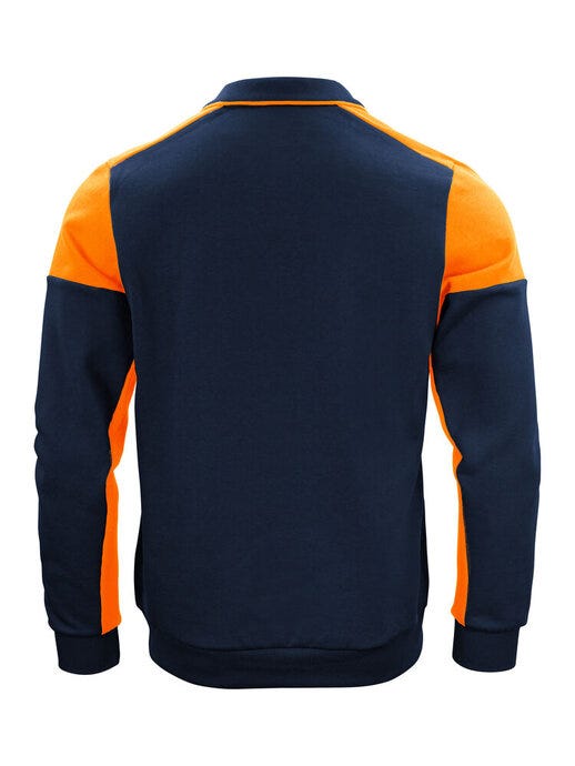 Printer Prime PP2262060 Long Sleeve Polosweater - Navy/Neon Orange