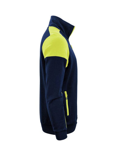 Printer Prime PP2262061 Full Zip Sweater - Navy/Neon Yellow