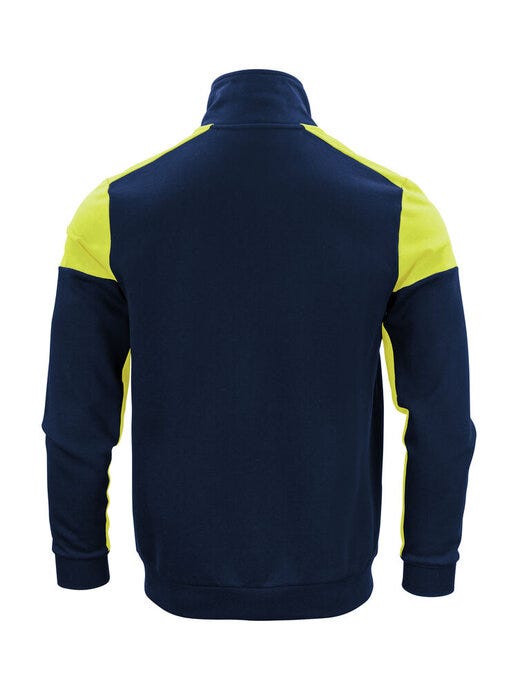 Printer Prime PP2262061 Full Zip Sweater - Navy/Neon Yellow