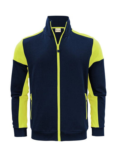 Printer Prime PP2262061 Full Zip Sweater - Navy/Neon Yellow
