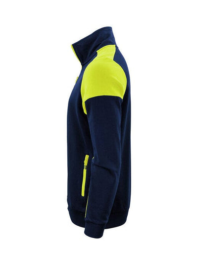 Printer Prime PP2262061 Full Zip Sweater - Navy/Neon Yellow