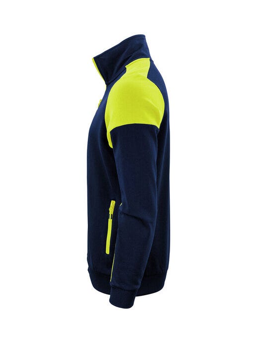 Printer Prime PP2262061 Full Zip Sweater - Navy/Neon Yellow