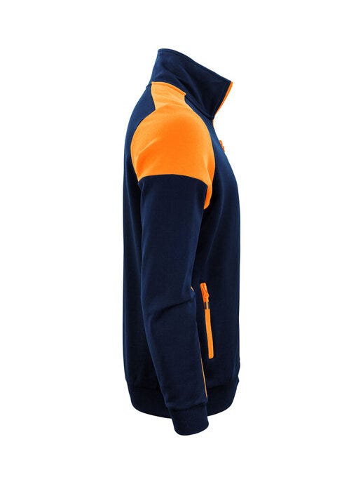 Printer Prime PP2262061 Full Zip Sweater - Navy/Neon Orange