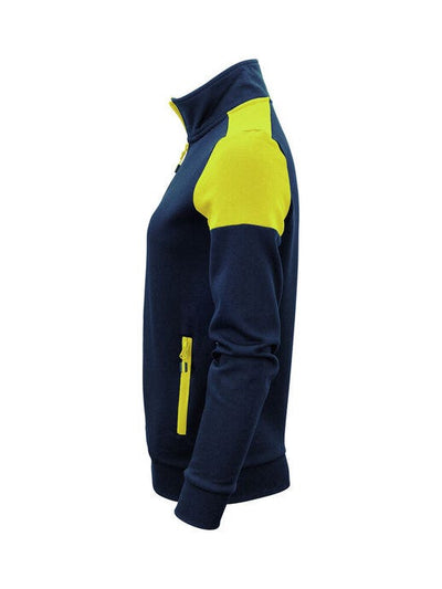 Printer Prime PP2262062 Ladies Full Zip Sweat - Navy/Neon Yellow