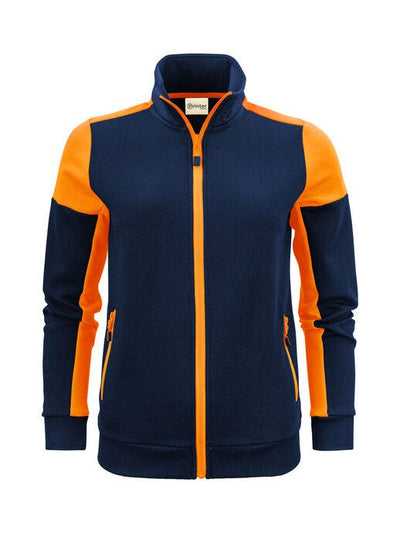 Printer Prime PP2262062 Ladies Full Zip Sweat - Navy/Neon Orange