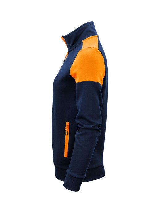Printer Prime PP2262062 Ladies Full Zip Sweat - Navy/Neon Orange