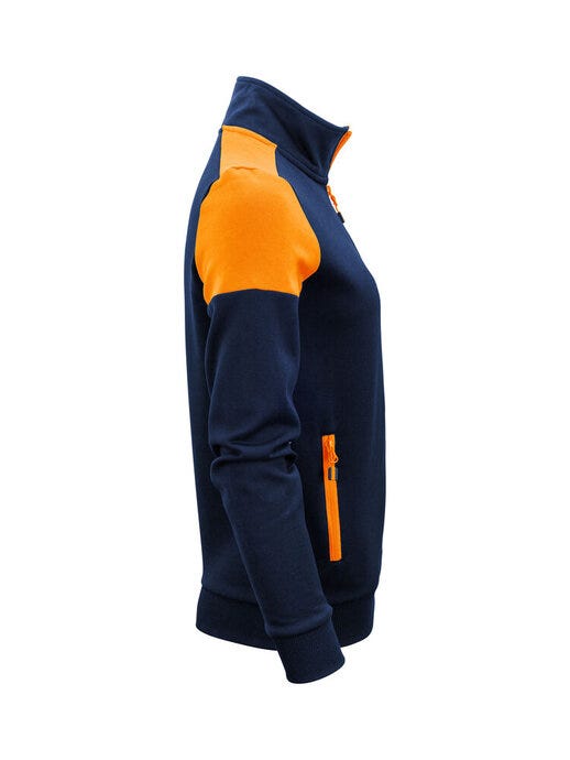 Printer Prime PP2262062 Ladies Full Zip Sweat - Navy/Neon Orange