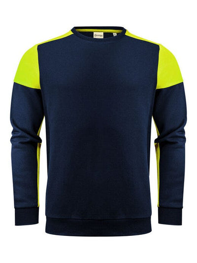 Printer Prime PP2262071 Crewneck - Navy/Neon Yellow