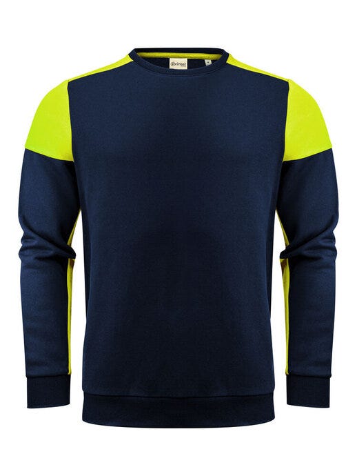 Printer Prime PP2262071 Crewneck - Navy/Neon Yellow