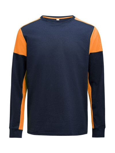 Printer Prime PP2264036 Long Sleeve T-Shirt - Navy/Neon Orange
