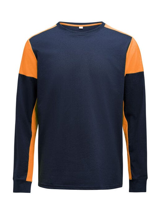 Printer Prime PP2264036 Long Sleeve T-Shirt - Navy/Neon Orange