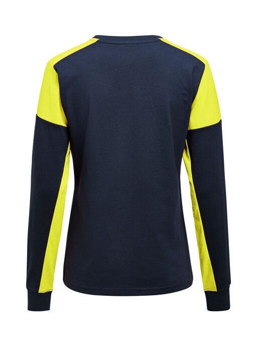 Printer Prime PP2264037 Ladies Long Sleeve T-Shirt - Navy/Neon Yellow