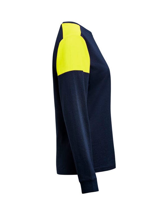 Printer Prime PP2264037 Ladies Long Sleeve T-Shirt - Navy/Neon Yellow