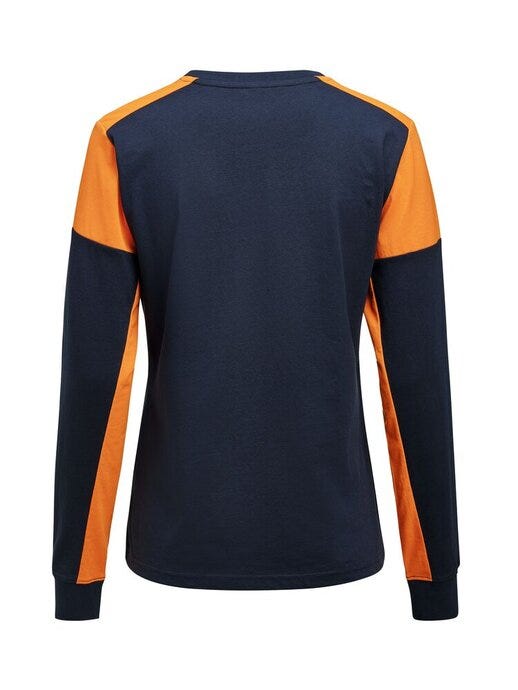 Printer Prime PP2264037 Ladies Long Sleeve T-Shirt - Navy/Neon Orange